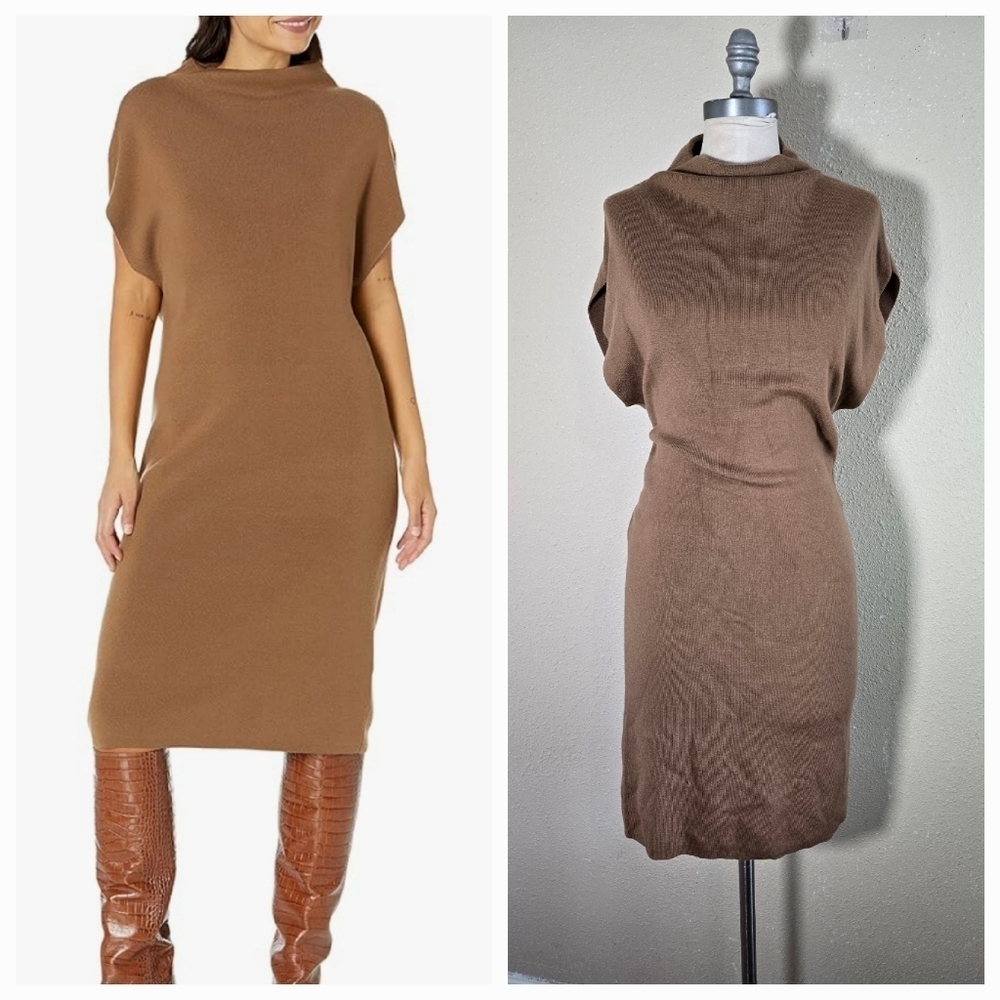 Club Monaco Brown Cowl Neck Sheath Dress